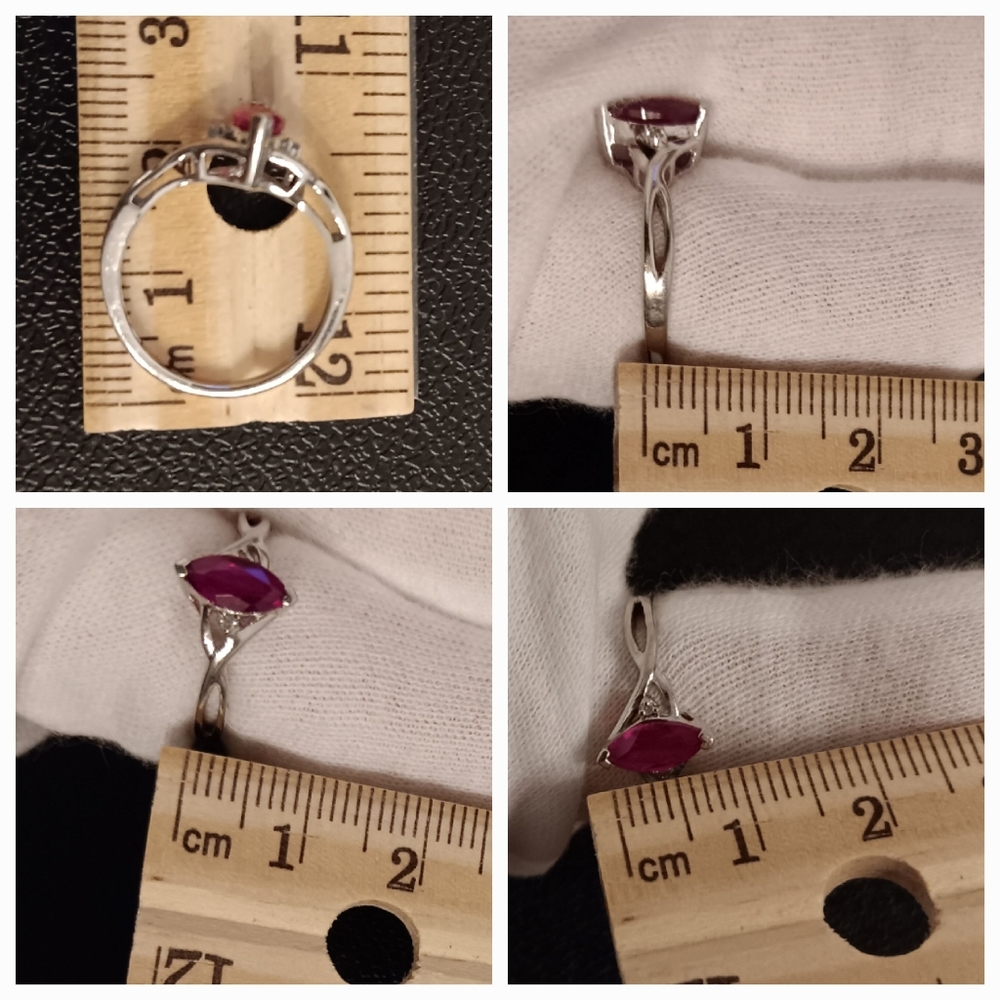 ❗️LAST DROP! 10K White Gold Ring Kay Jewelers Lab Ruby Diamonds Solid real 10kt - Picture 2 of 8
